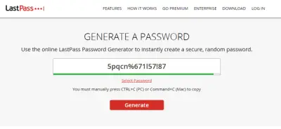 random password generator list