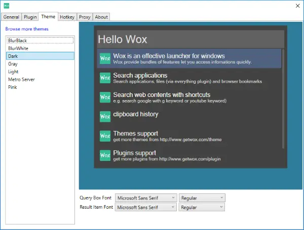 Lanceur Wox Pour Windows