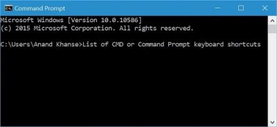 windows command prompt keyboard shortcut
