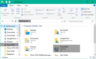 How to Pin Recycle Bin to Quick Access in Windows 11/10