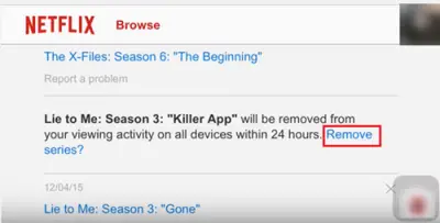 How to delete Recently Watched History from Netflix Account