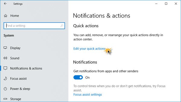 How to Add  Remove  Arrange Quick Action Buttons in Windows 10 - 62