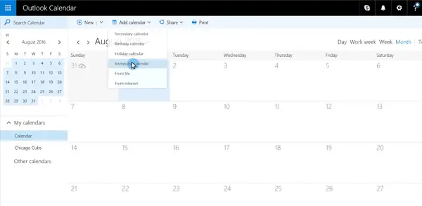 Track important events with Outlook Interesting Calendar feature