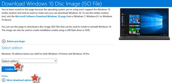 how to download an iso image of windows 10
