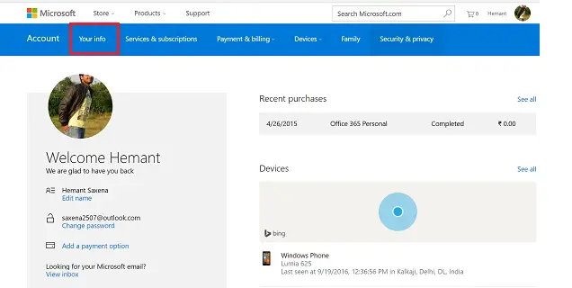 how to change primary phone number on microsoft account