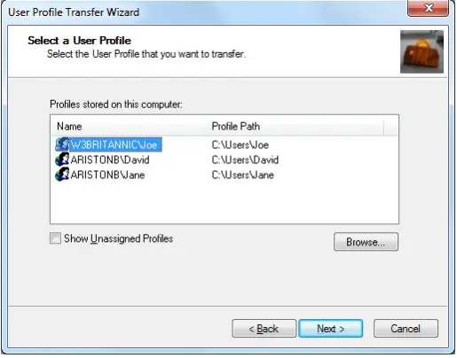 profile migration wizard