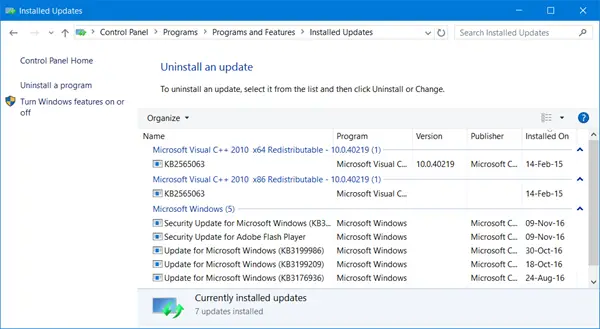 Where to look for your Windows Update History in Windows 11/10