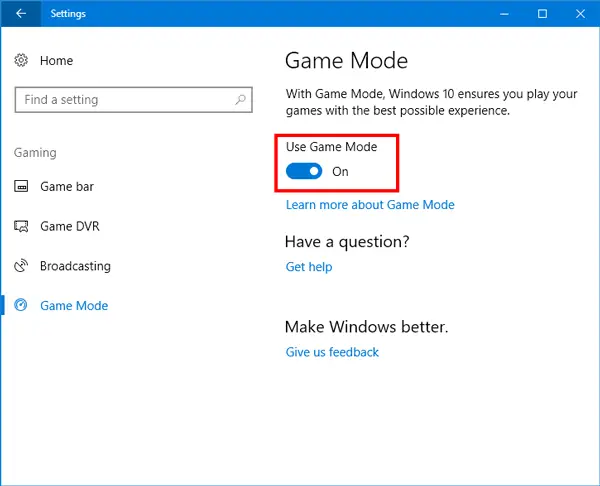 How To Enable And Use Game Mode In Windows 10