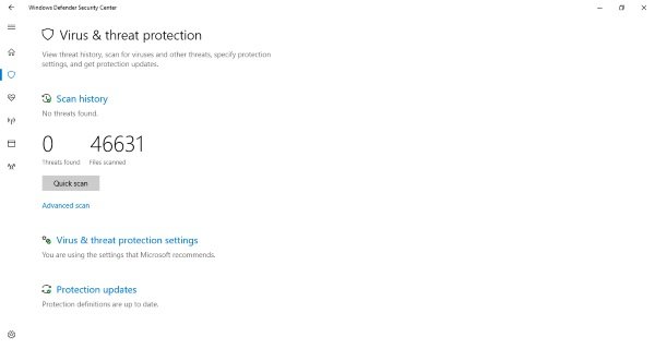 Manage Quarantined Items, Exclusions in Windows Defender