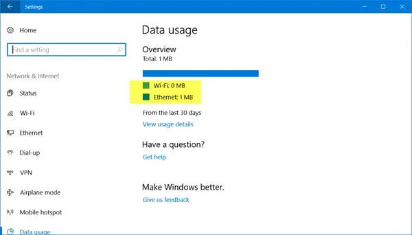 how to clear data usage history in windows 10