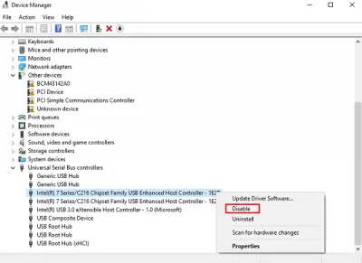 Windows computer shuts down when USB device is plugged in