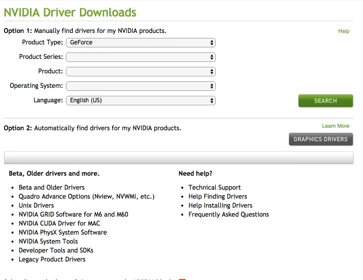 Download NVIDIA drivers