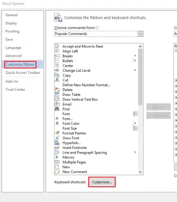 microsoft word keyboard shortcuts zoom