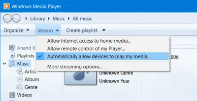 Media streaming not working or turned on in Windows 11/10