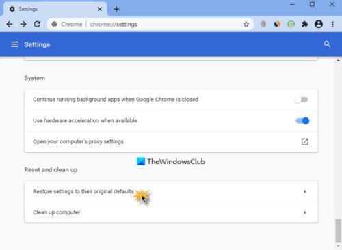 Reset Chrome browser settings to default in Windows 11/10