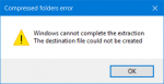 Windows cannot complete the extraction что это