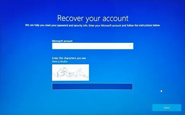 Reset Microsoft Account password from Login Screen in Windows 11 10 - 39