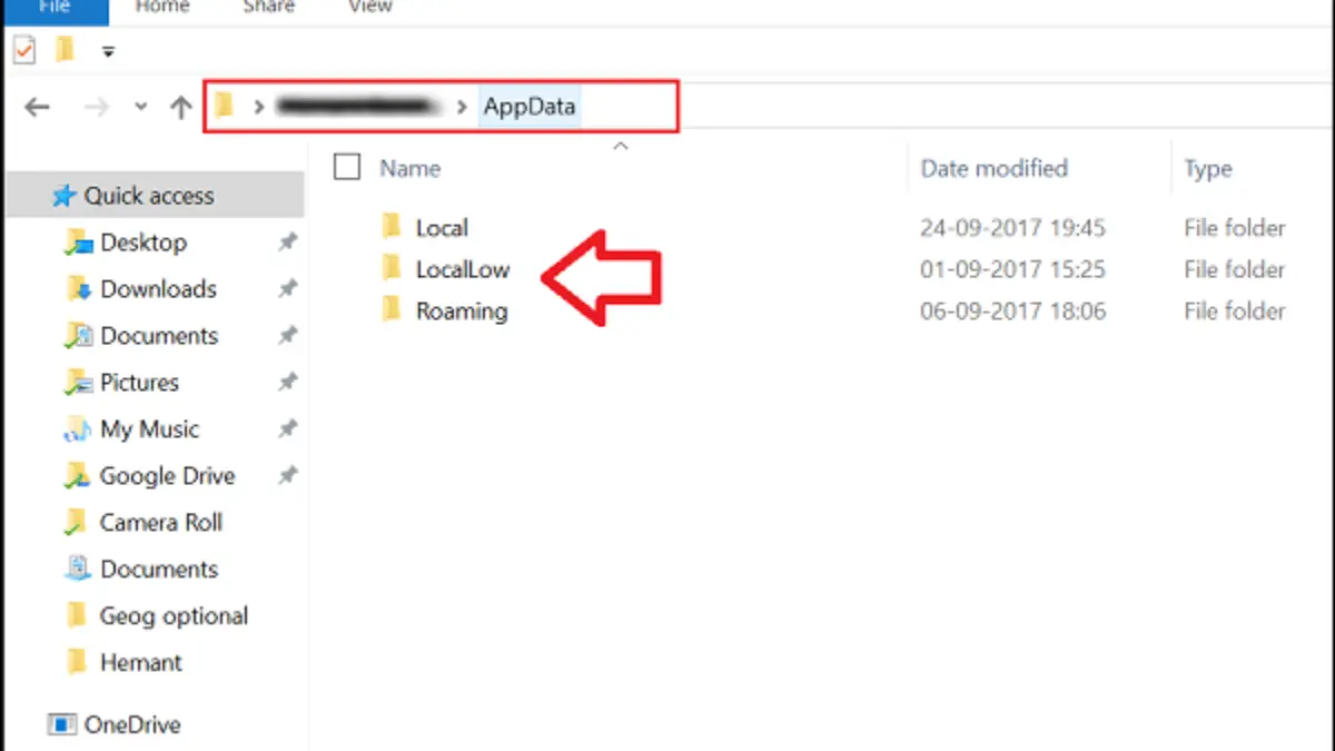 Local Locallow Roaming Folders In In Appdata On Windows 10