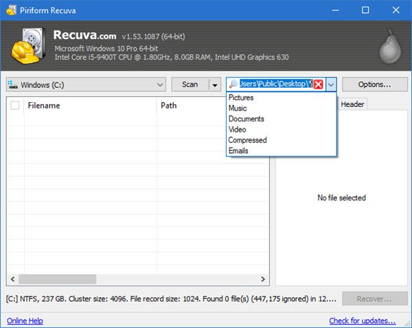 download recuva recover deleted files free - ccleaner
