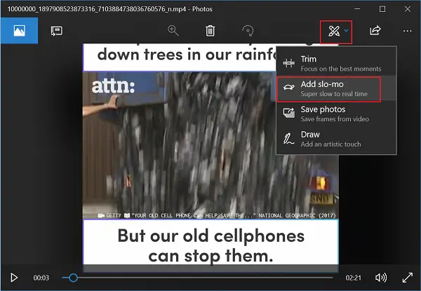 add slomo to video