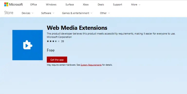 Web media extensions windows 10 что это за программа