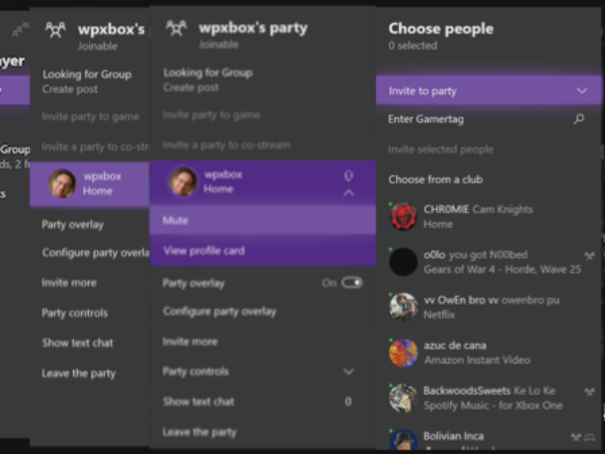 can i join a party on the xbox app