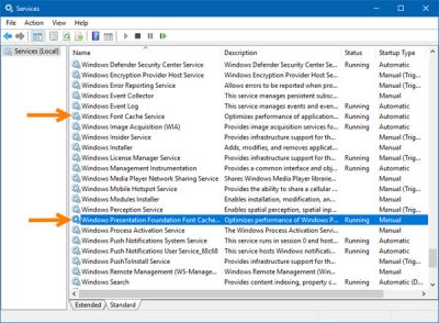 rebuild font cache windows 10