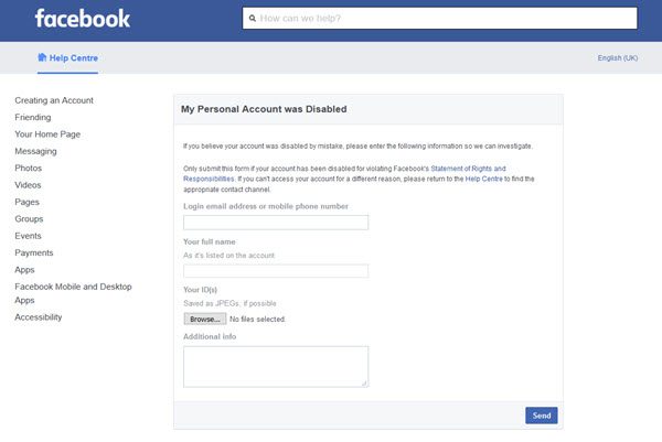 how to deactivate facebook account that has been hacked