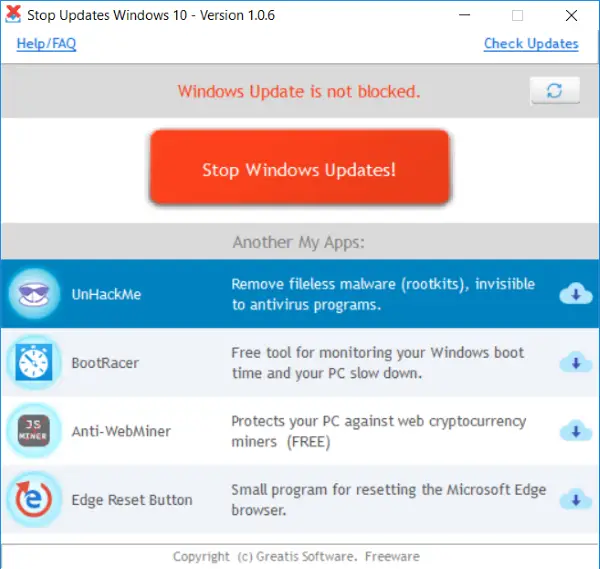 How to block Updates on Windows 10 using StopUpdates10 - 46