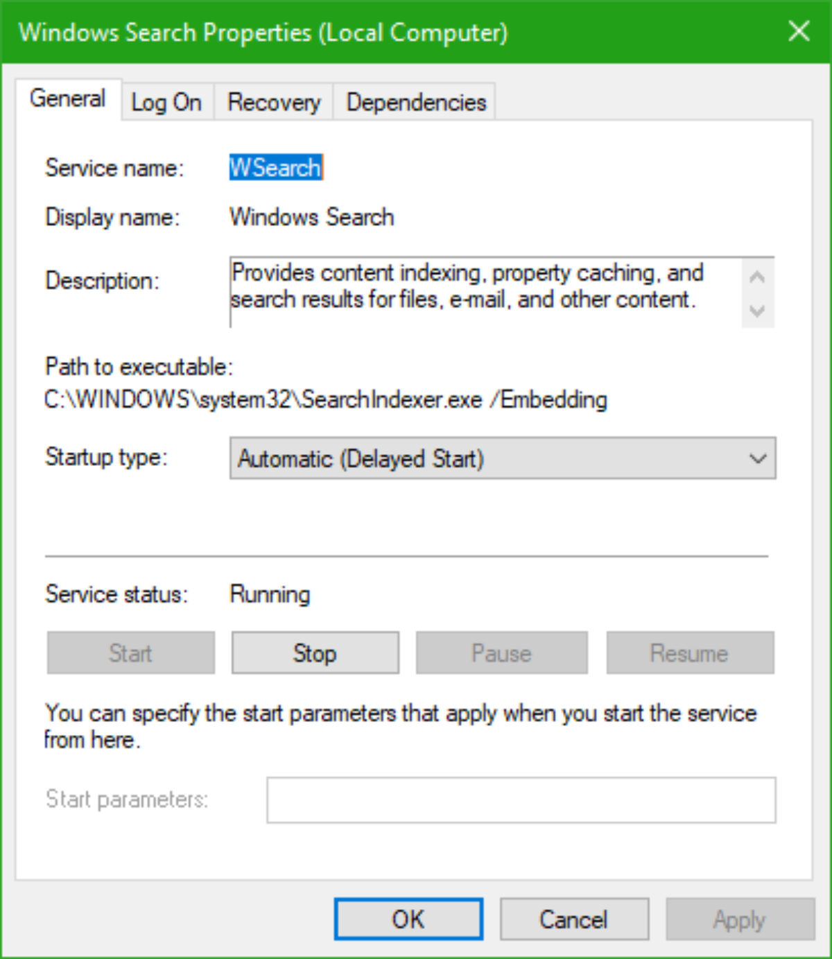 Searchindexer.exe Microsoft Windows Search Indexer