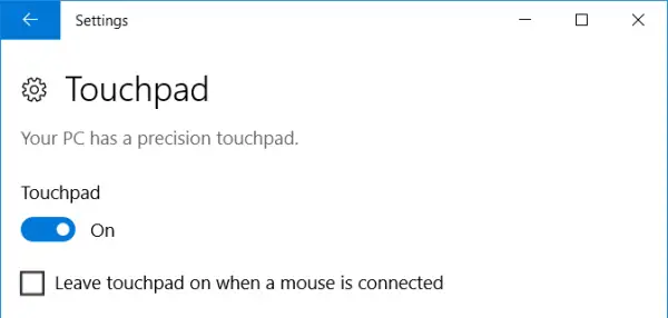 touchpad disabled windows 8