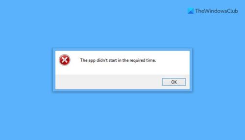 The app didn't start in the required time on Windows 11/10