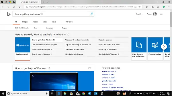 Obtenez De L'aide Dans Windows 10 Qui Apparaît En Permanence