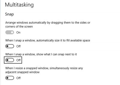 win10 disable snap assist
