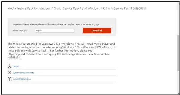media feature pack for windows 10 icloud download