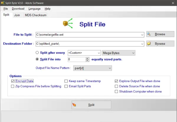 Windows App for Large File Splitter Computers & Laptop & PC Easy Software