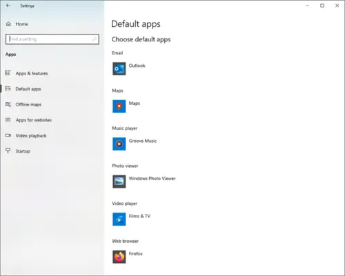 default program windows 10
