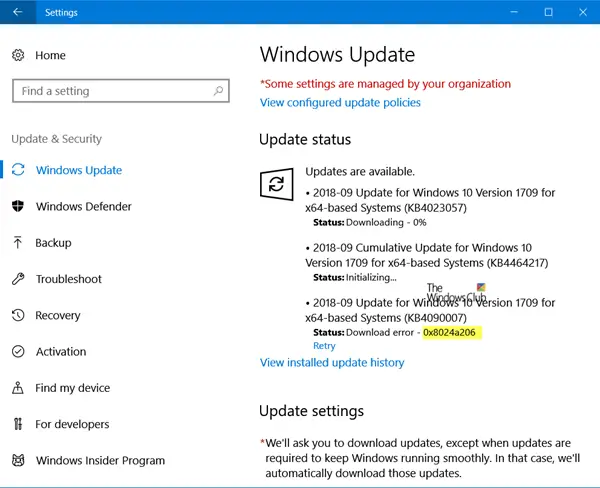 Fix Windows Update Error 0x8024a206 in Windows 11/10