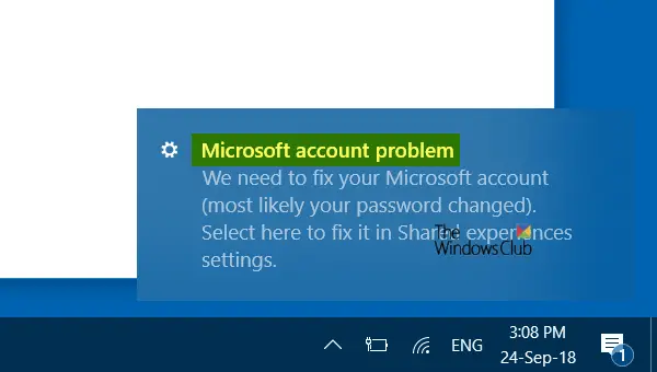  sometimes throws upward an fault message reading  Microsoft delineate concern human relationship problem, We postulate you lot to develop your Microsoft account