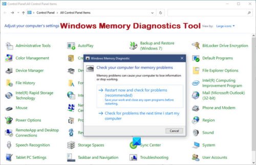 memory diag windows 10