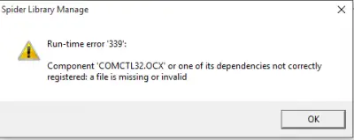mscomctl ocx file is missing or invalid windows 10