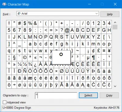 How to insert the Degree symbol on Windows 11/10