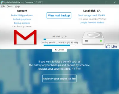 email backup software free download
