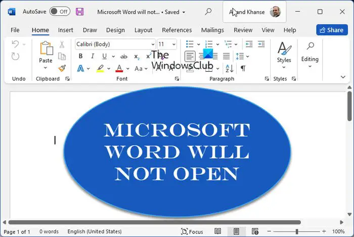 Microsoft Word Ne S'Ouvre Pas