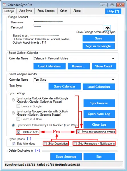 sync gmail calendar with outlook online