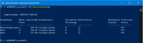 Check BitLocker Drive Encryption Status For Drive Using Command Line