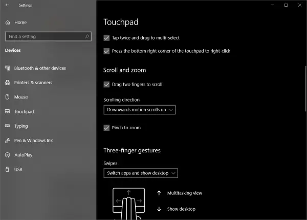 trackpad scroll direction windows 10 reversing on its own