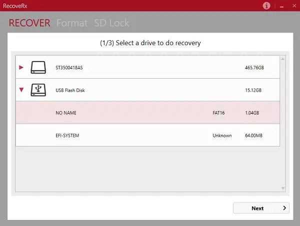 RecoveRx lets you recover erased files from storage devices - 53