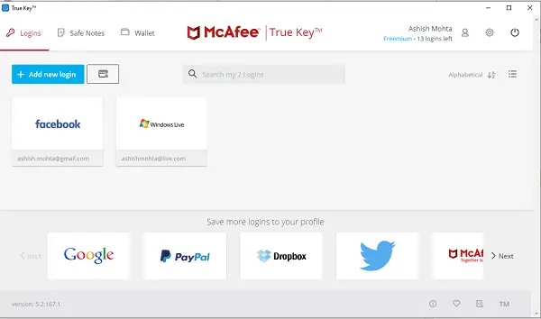 True Key Password Manager for Windows PC, Android and iPhone