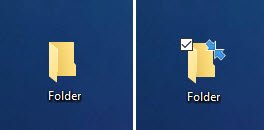 What are the 2 small blue which appear on desktop icons